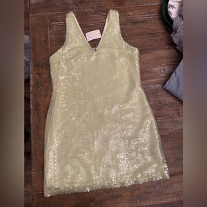 Lime green sequin dress 
-NWT